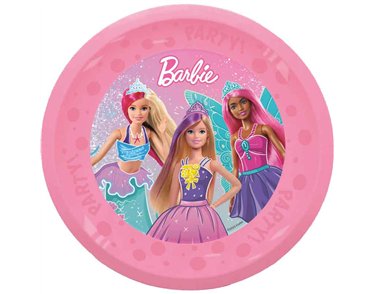 4PK 21cm BARBIE FANTASY PARTY REUSABLE PLATES