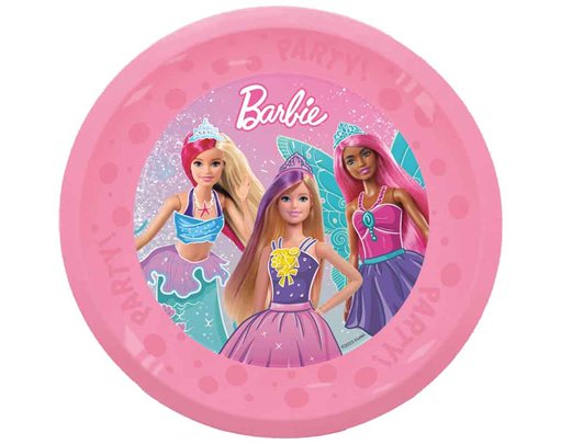 4PK 21cm BARBIE FANTASY PARTY REUSABLE PLATES