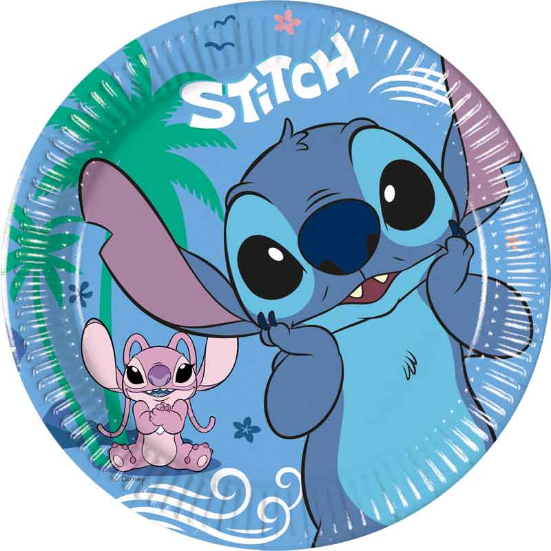 8PK 20cm STITCH & ANGEL PAPER PLATES