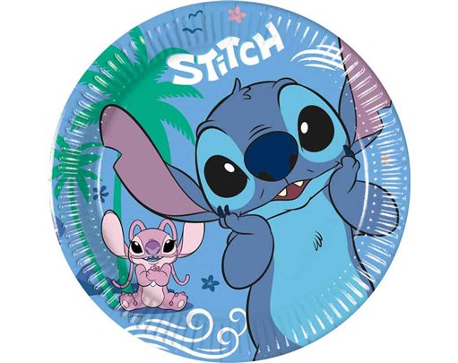 8PK 20cm STITCH & ANGEL PAPER PLATES