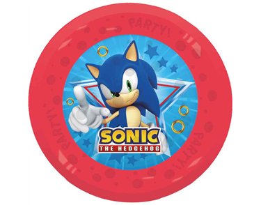 4PK 21cm SONIC SPEED PARTY REUSABLE PLATES