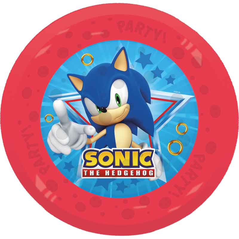 4PK 21cm SONIC SPEED PARTY REUSABLE PLATES