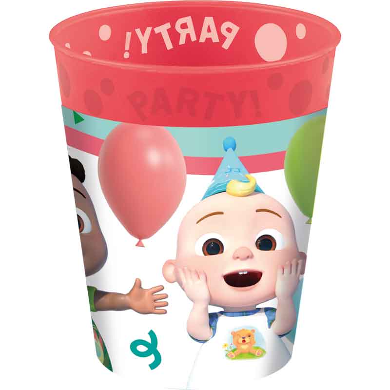 4pk 250ml COCOMELON BIRTHDAY PARTY REUSABLE CUPS