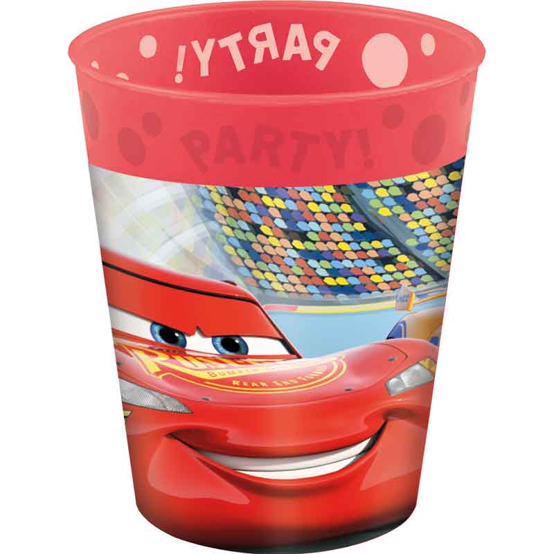 4PK 250ml CARS  PARTY REUSABLE CUPS