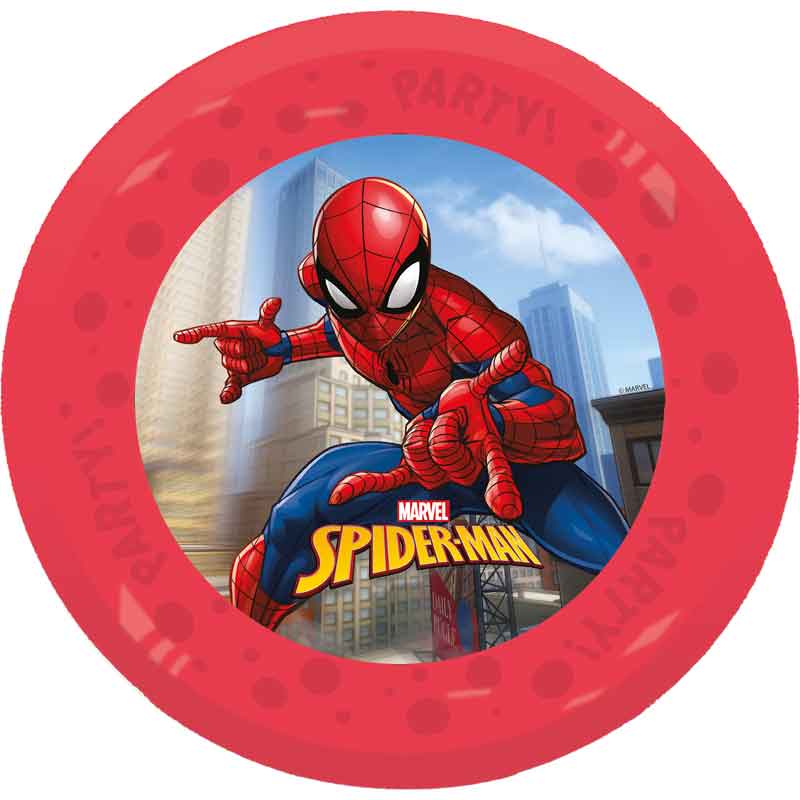 4PK 21cm SPIDER-MAN CRIME FIGHTER PARTY REUSABLE PLATES