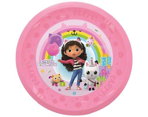 4PK 21cm GABBY'S DOLLHOUSE PARTY REUSABLE PLATES
