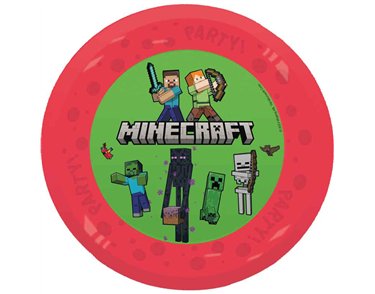 4PK 21cm MINECRAFT PARTY REUSABLE PLATES