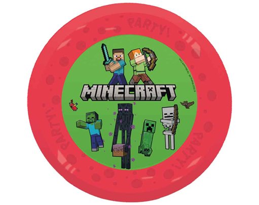 4PK 21cm MINECRAFT PARTY REUSABLE PLATES