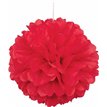 16IN RUBY RED PUFF DECOR