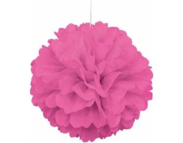 16IN HOT PINK PUFF DECOR