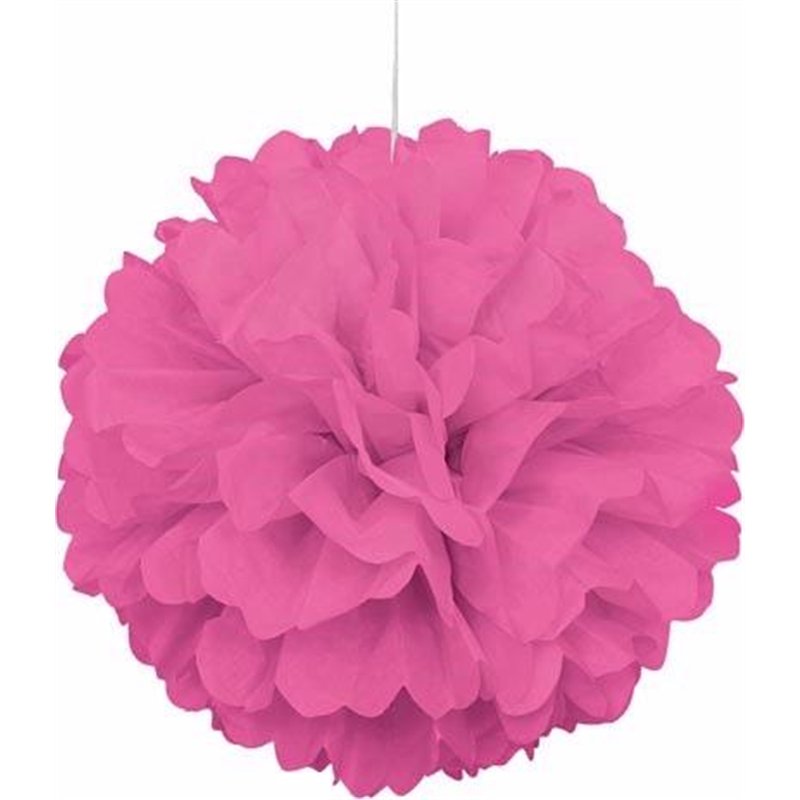 16IN HOT PINK PUFF DECOR