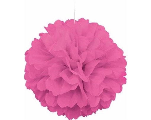 16IN HOT PINK PUFF DECOR