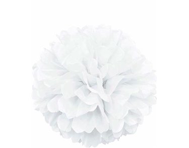 16IN WHITE PUFF DECOR