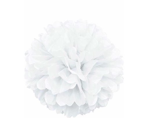 16IN WHITE PUFF DECOR