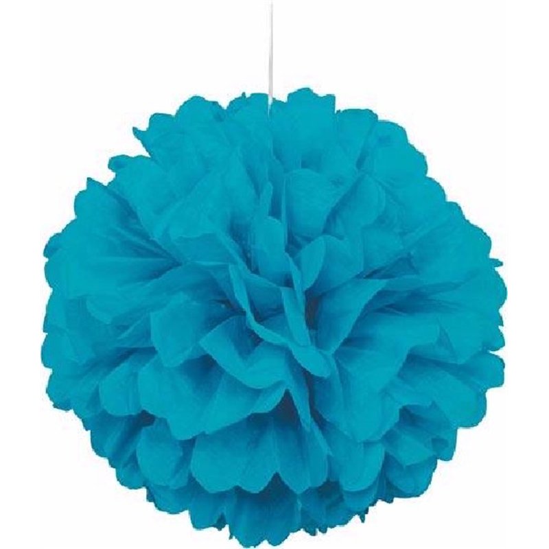16IN CARIBBEAN TEAL PUFF DECOR