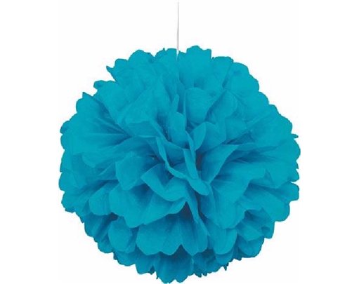 16IN CARIBBEAN TEAL PUFF DECOR