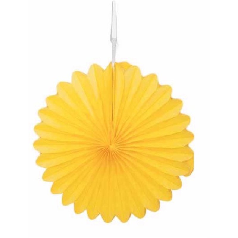 3PK 6in SUNFLOWER YELLOW DECORATIVE FANS