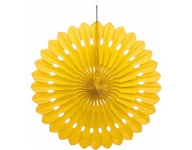 16IN YELLOW DECORATIVE FAN