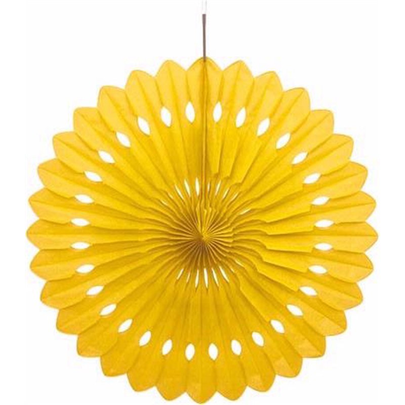 16IN YELLOW DECORATIVE FAN