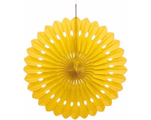 16IN YELLOW DECORATIVE FAN