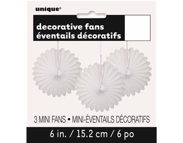 (3) 6IN WHITE DECORATIVE FAN