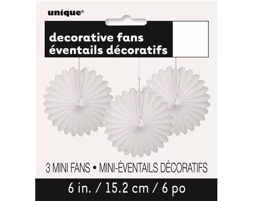 (3) 6IN WHITE DECORATIVE FAN