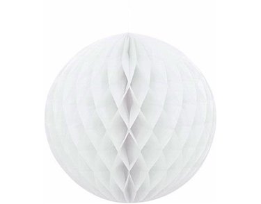 8IN WHITE HONEYCOMB BALL