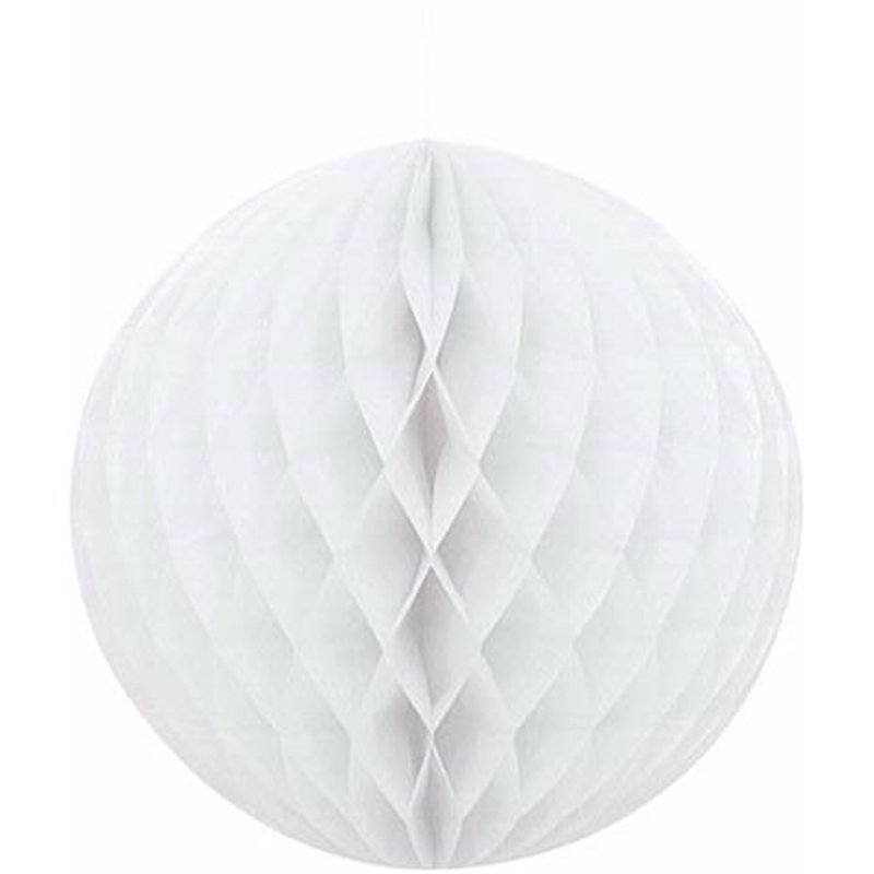8IN WHITE HONEYCOMB BALL