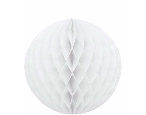 8IN WHITE HONEYCOMB BALL