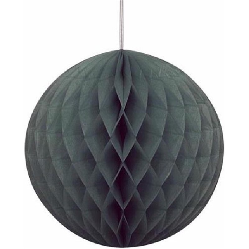 8IN MIDNIGHT BLACK HONEYCOMB BALL
