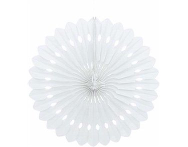 16IN WHITE DECORATIVE FAN