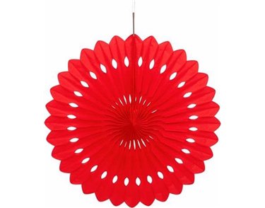 16IN RUBY RED DECORATIVE FAN