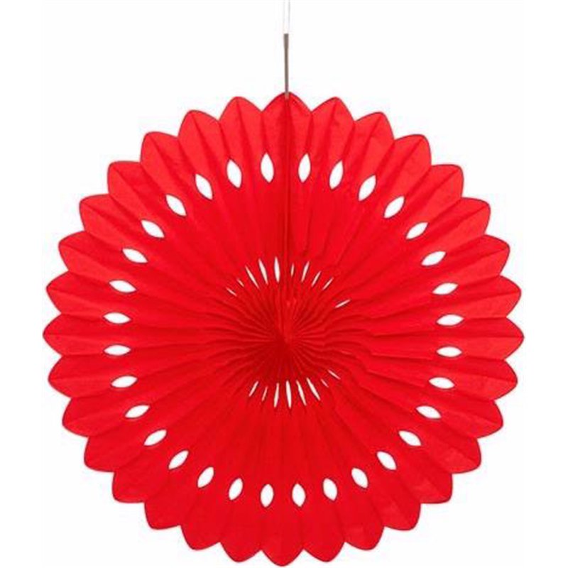 16IN RUBY RED DECORATIVE FAN