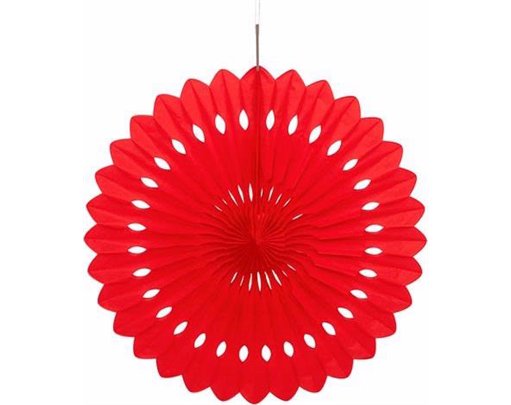 16IN RUBY RED DECORATIVE FAN