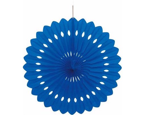 16IN ROYAL BLUE DECORATIVE FAN