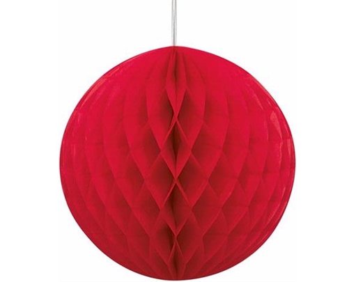 8IN RUBY RED HONEYCOMB BALL
