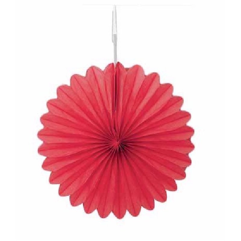 3PK 6in RUBY RED DECORATIVE FANS