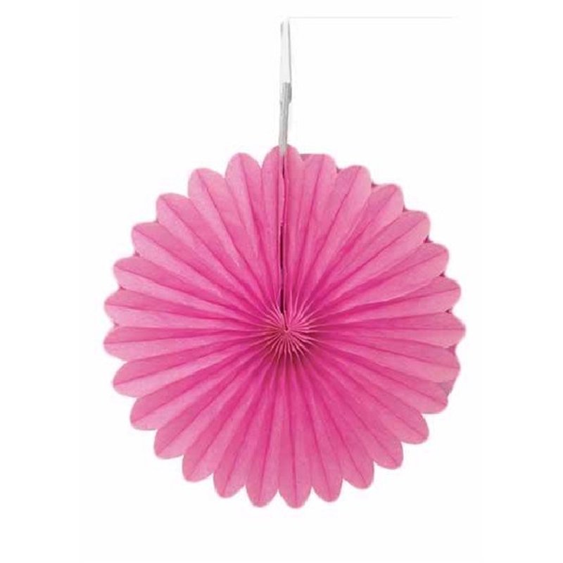 3PK 6in HOT PINK DECORATIVE FANS