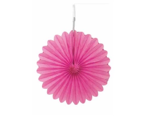 3PK 6in HOT PINK DECORATIVE FANS