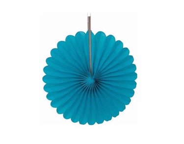 3PK 6in CARIBBEAN TEAL DECORATIVE FANS