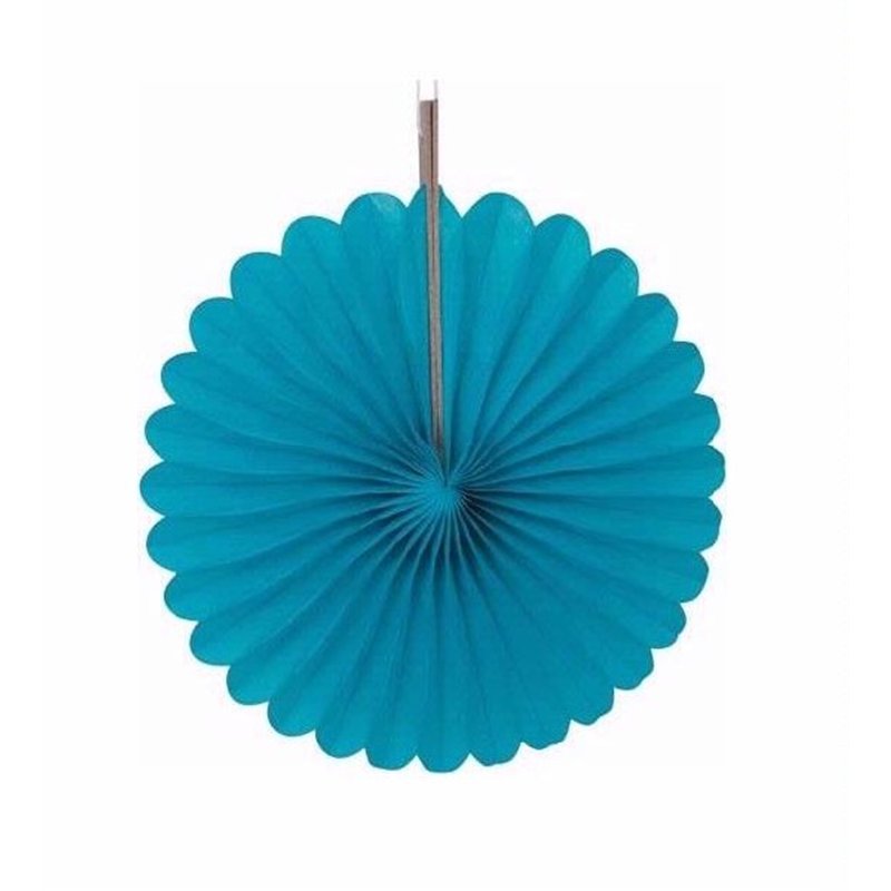 3PK 6in CARIBBEAN TEAL DECORATIVE FANS