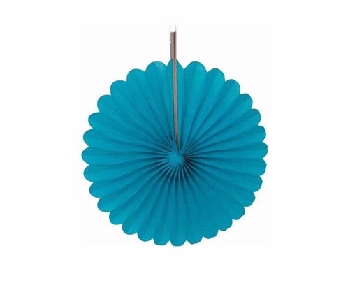 3PK 6in CARIBBEAN TEAL DECORATIVE FANS