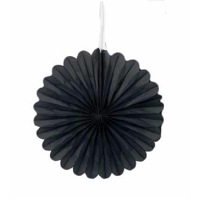 3PK 6in BLACK DECORATIVE FANS