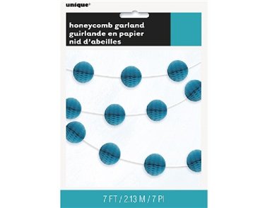 7FT MINI CARIBBEAN TEAL HONEYCOMB BALL GARLANDS