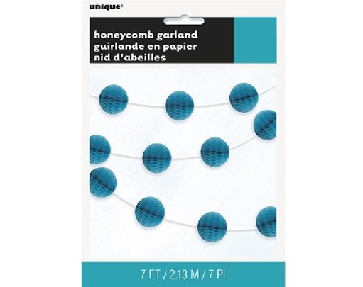 7FT MINI CARIBBEAN TEAL HONEYCOMB BALL GARLANDS