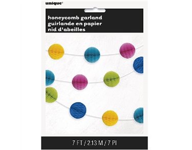 7FT MULTICOLOR MINI HONEYCOMB GARLAND