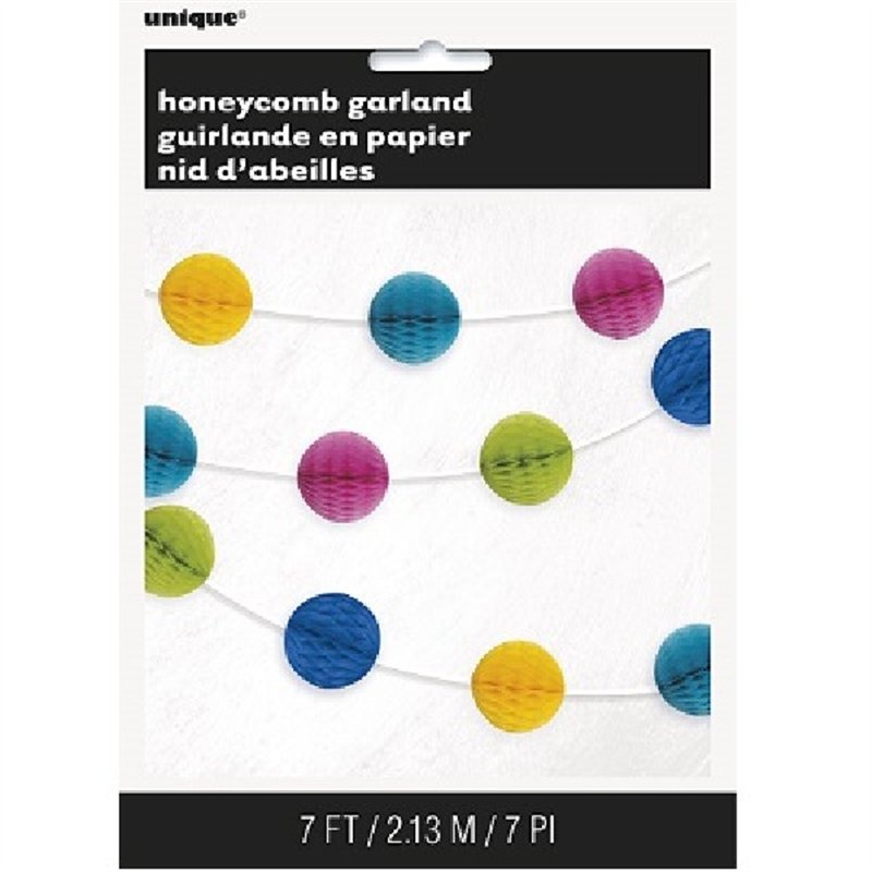7FT MULTICOLOR MINI HONEYCOMB GARLAND