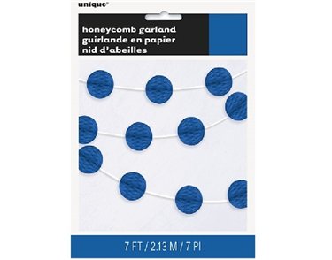 7FT MINI ROYAL BLUE HONEYCOMB BALL GARLAND