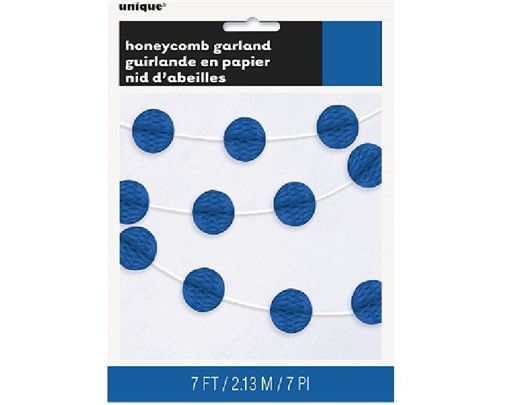 7FT MINI ROYAL BLUE HONEYCOMB BALL GARLAND