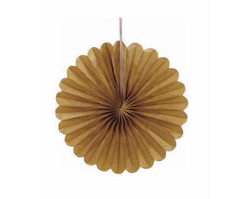 3PK 6IN GOLD MINI DECORATIVE FANS